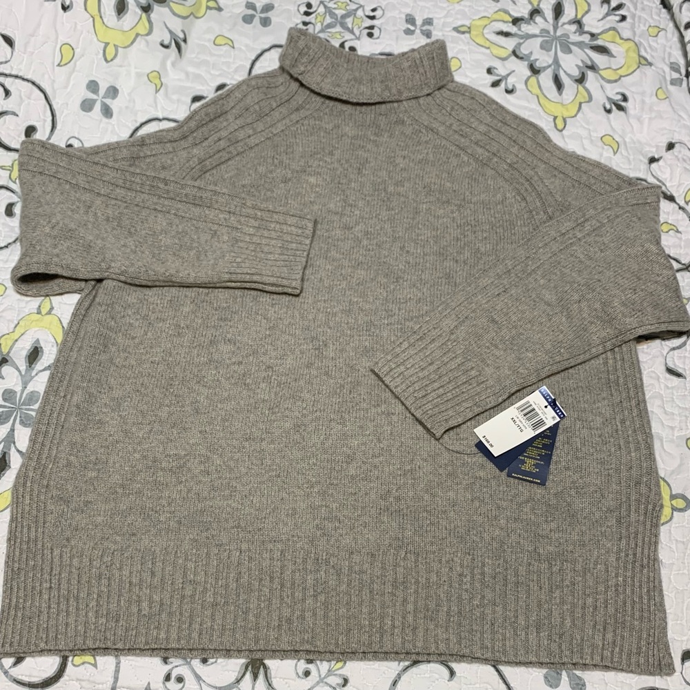 Polo by Ralph Lauren Heather Taupe Cowl Neck Sweater
